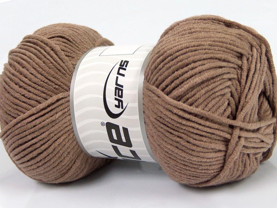 Lot of 4 x 100gr Skeins Ice Yarns Lorena Worsted (55% Cotton) Yarn Camel