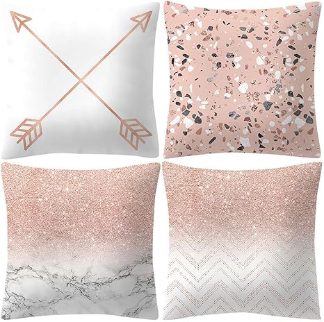 photo Pink And Rose Gold Bedroom Accessories 4 pieces peach skin cashmere pillowcase home decoration square pillowcase sofa bedroom car with rose gold pink cushion cover square pillowcase