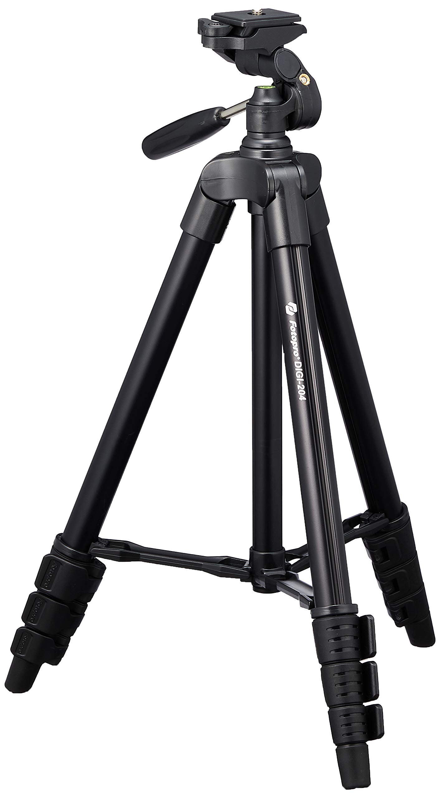 Fotopro 三脚 120cm 4段階 調節 小型 3WAY 雲台 収納袋 ビデオカメラ カメラ デジカメ 一眼レフ 対応 アルミ製 DIGI-204 BK ブラック商品画像