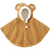 XGOPTS Toddler Baby Poncho Coat Cute Fleece Hoodie Cloak Jacket Coat Winter Car Seat Jacket Outwear for 1-3 Year Boys Girls