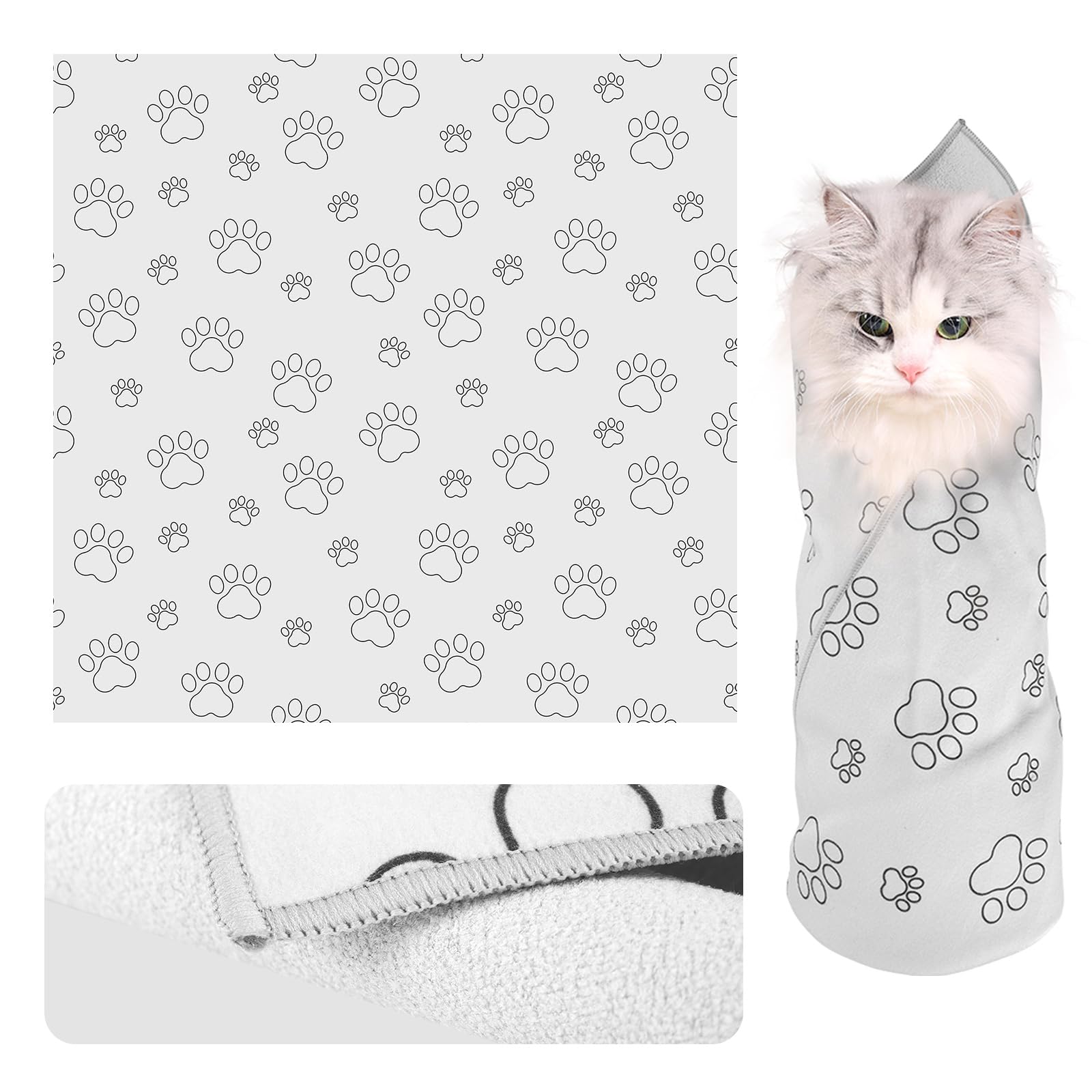 Photo 1 of Turesmith Cat Wrap for Cutting Nails, Self Adhesive Cat Wrap for Nail Clipping, Cat Restraint for Grooming, Cat Swaddle Wrap for Medication, Cat Grooming Wrap for All Cats, Cat Restraint Bag