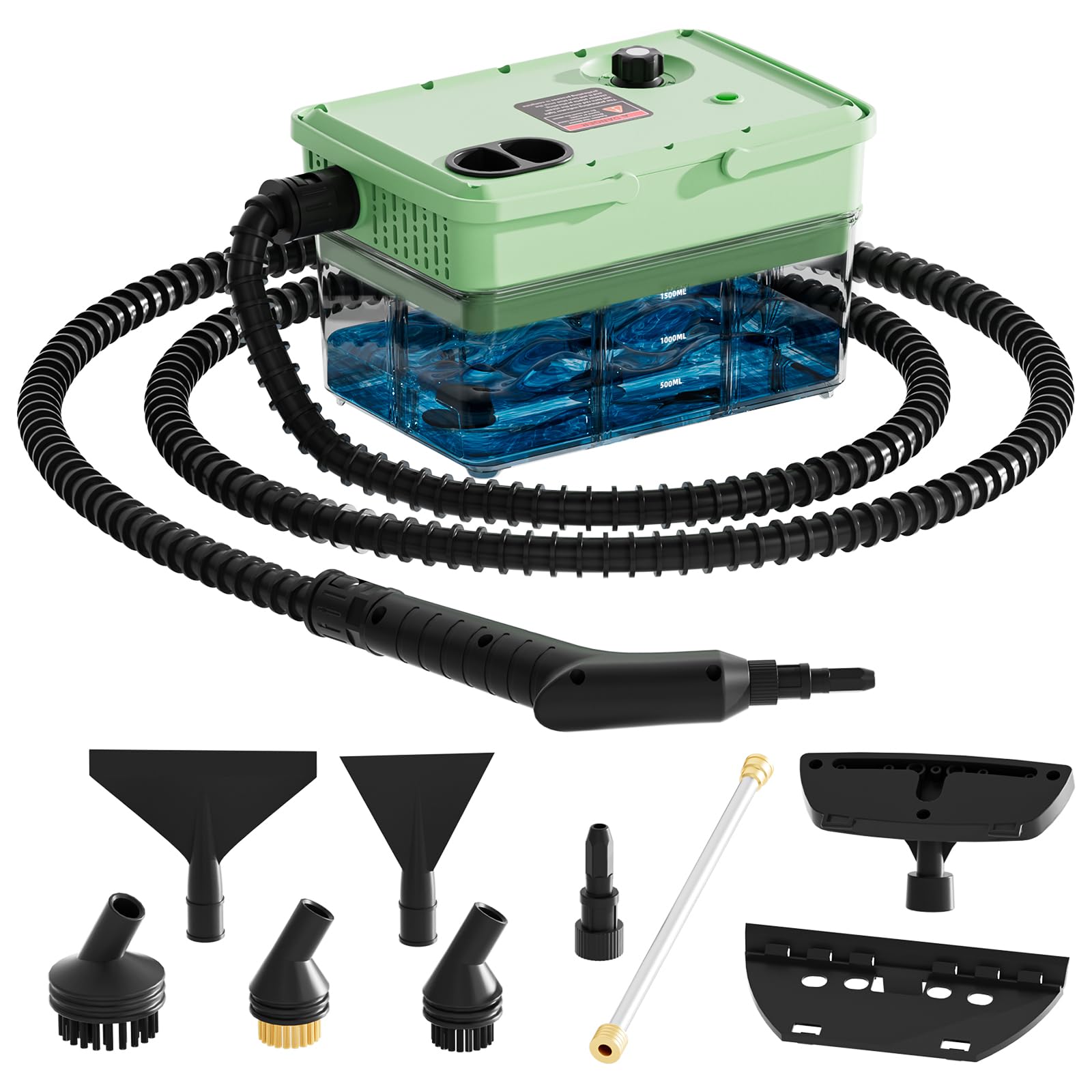 Photo 1 of Handheld Steam Cleaner 2500W,10s Fast Heat-Up & 50.73OZ Large Tank,Pressurized Portable Steamer with 9 Accessories for Home,Car,Kitchen,Bathroom,Floors,Grout,Tile,Upholstery