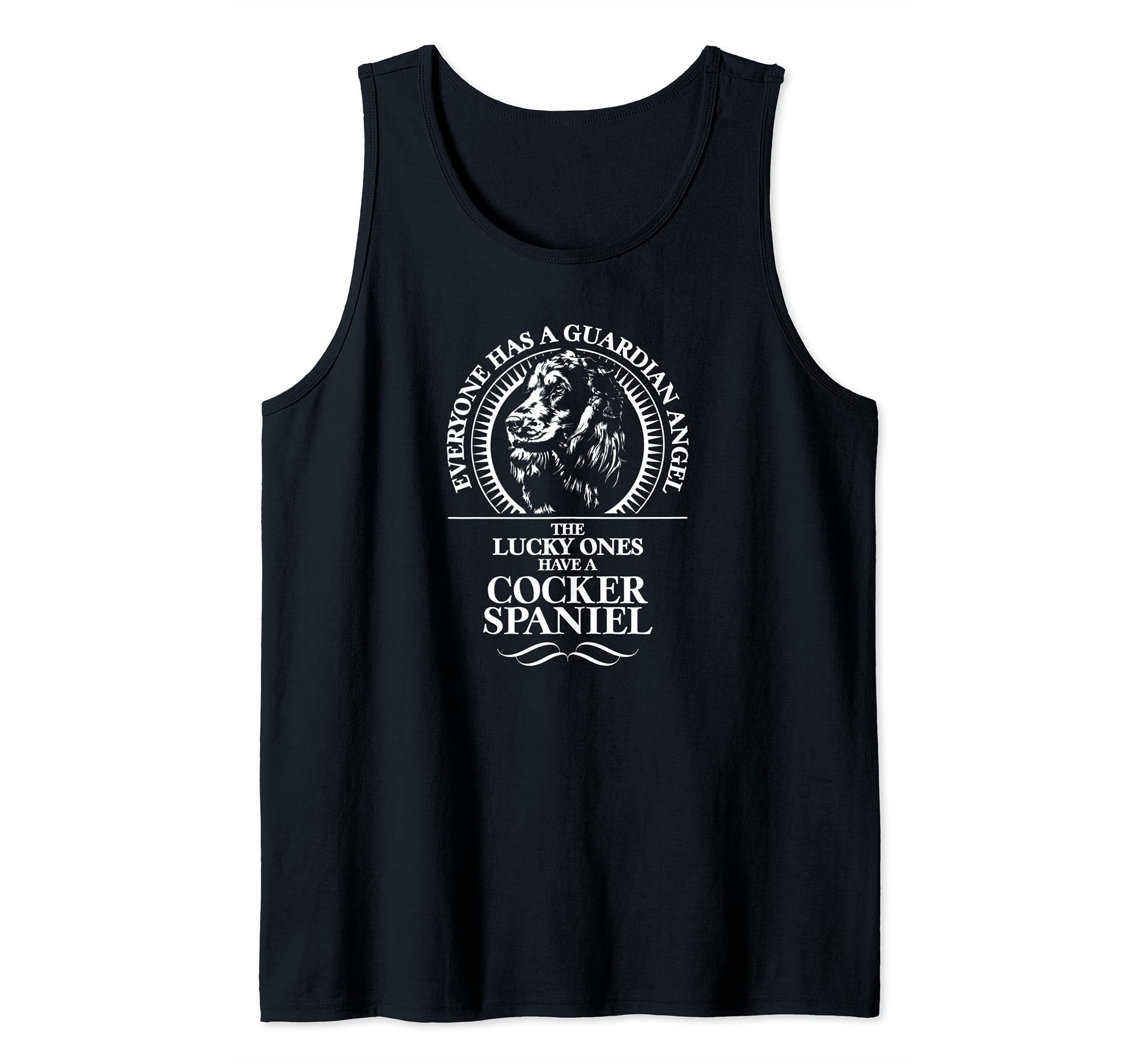 Proud Cocker Spaniel Guardian Angel dog saying Tank Top