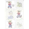 Jack Dempsey 'Bear On The Moon' Stamped White Quilt Crib Top (40x60) For Embroidery