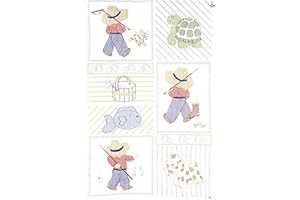 Jack Dempsey Stamped Little Boys Quilt Crib Top, 40 by 60-Inch, White
