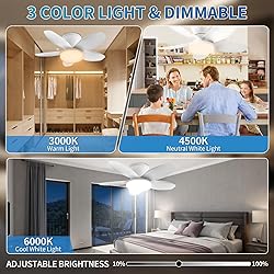 Yoobao Modern Ceiling Fans with Lights and