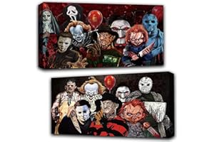 OFRKE 2 Pack Halloween Diamond Painting Kits for Adults,5D Full Round Diamond Halloween Clown Diamond Art Kit, Large Dots Diamond Painting for Beginners, DIY Beads for Home Wall Decor (28X16inch)