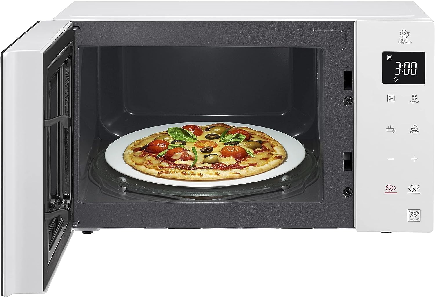 LG MS23NECBW Solo-Mikrowelle (23 L, 1000 W) mit 28 Automatikprogrammen (LED-Display, Smart Inverter Technologie, pflegeleicht), Weiß 3