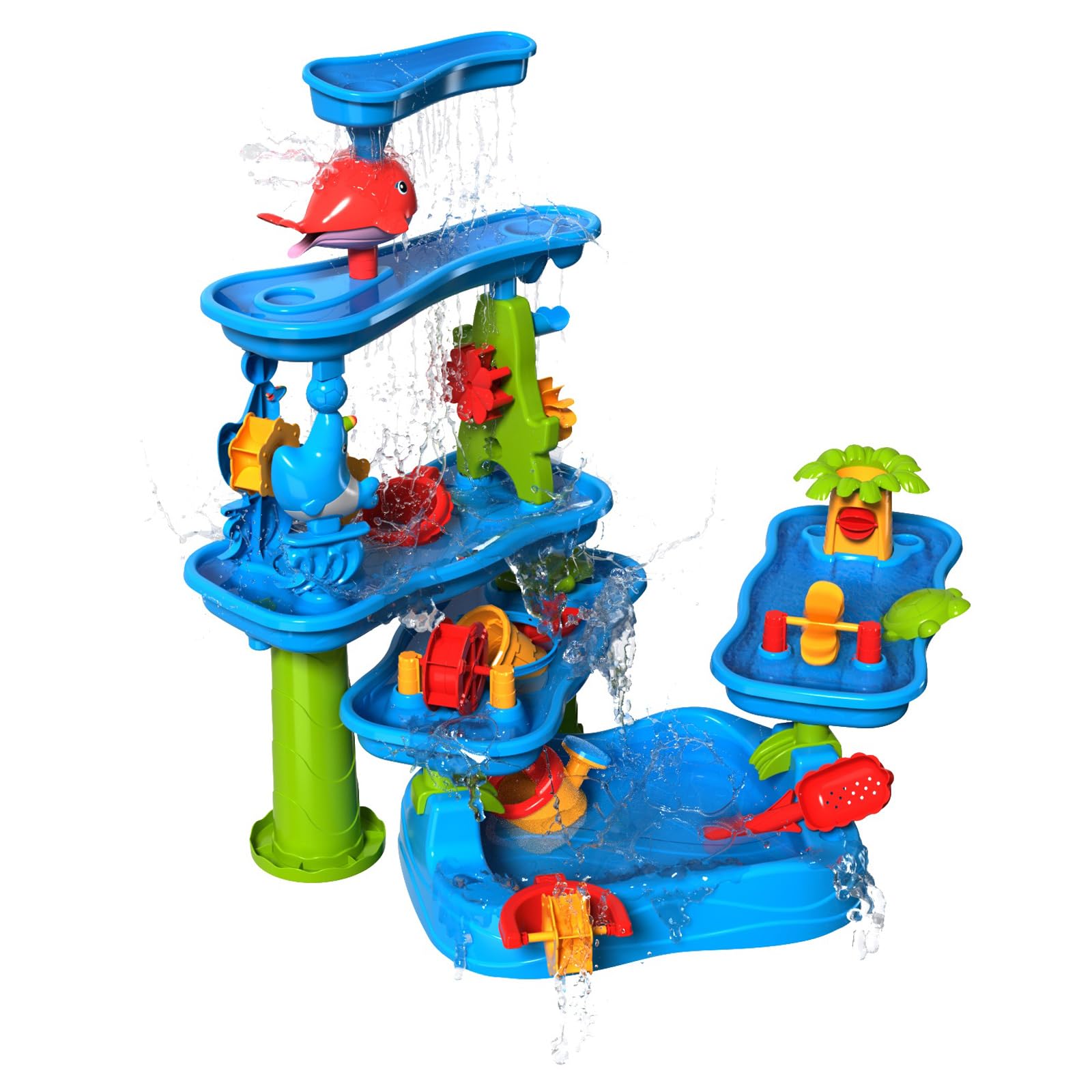 Photo 1 of CozyBomB™ Water Table for Toddlers 3-5 | Outdoor Toys Water Play Table, Magnetic Fishing Toy Game, Summer Splash Pond Showers Sand Activity, Sensory Party Birthday Gift Kids Ages 4-8 9-12 (5-Tiers)