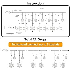 Toodour Christmas Snowflake Lights Outdoor, 17.22ft
