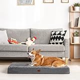EHEYCIGA Orthopedic Large Dog Bed 91x68x9 cm with Removable Cover Grey view 8
