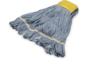 SPARTA 369513B14 FLO-PAC Cotton Mop Head, Loop-Ended, 5 Inch Color-Coded Yellow Headhand for Organized Cleaning, Small - 30 I