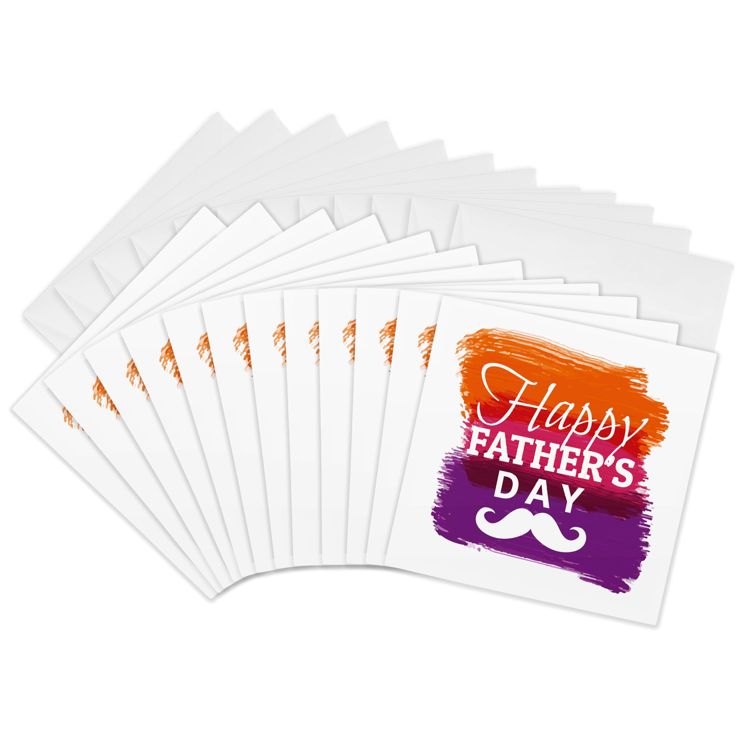3dRose gc_280361_2 6 x 6-Inch "Happy Fathers Day Celebration Dad Party" Greeting Card (Set of 12)