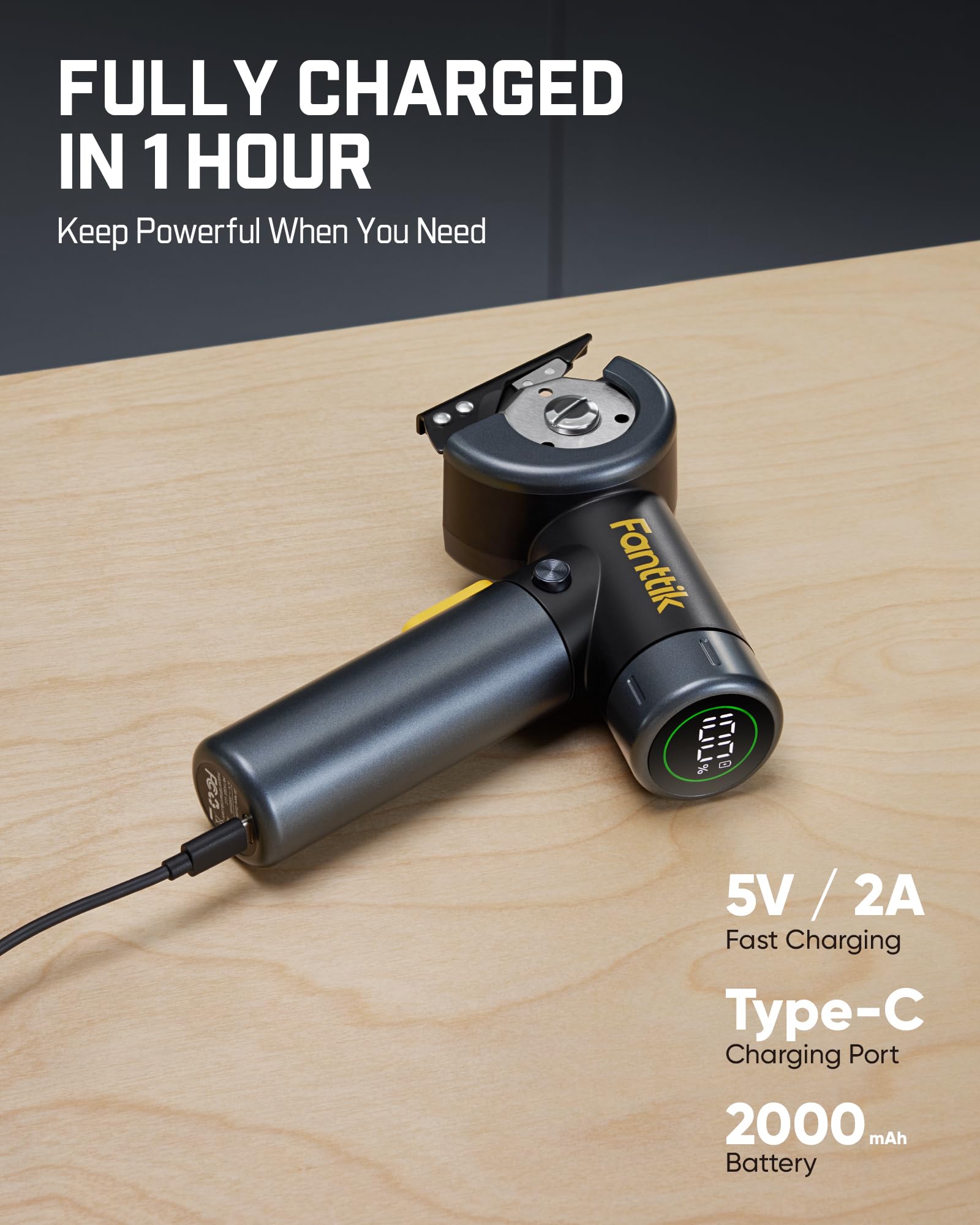 Fanttik C8 Nano Easyswap Cordless Electric Scissors with LED Display, Rechargeable Cardboard Cutter with 2 Blades, EasySwap Blade Change, LED Light, for Thin Cardboard Box Carpet Leather - Black