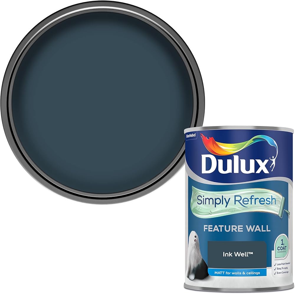 Dulux Simply Refresh Ink Well Matt Emulsion Paint 1.25 L One Coat Feature Wall