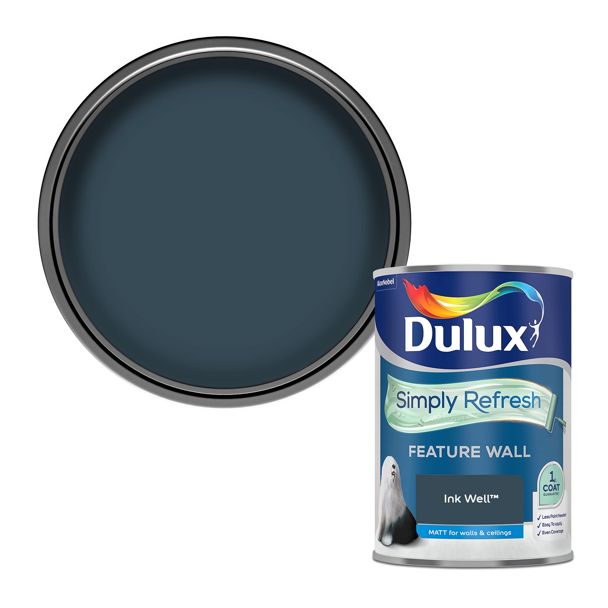 Dulux Simply Refresh Feature Wall Matt Emulsion Paint, 5569242, Ink Well - 1.25 L — image 1