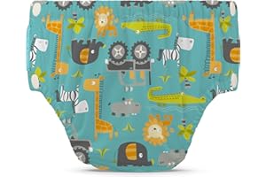 Charlie Banana Baby Easy Snaps Reusable and Washable Swim Diaper for Boys or Girls, Gone Safari, Large (Pack of 1)