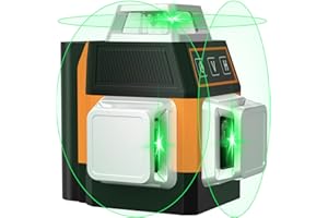 OMMO Laser Level, 12 Lines Green Laser Level Self Leveling Tool, 150ft Mini Laser Level Beam Tool with Two 360° Vertical and One 360° Horizontal Lines, Magnetic Stand and USB Cable Included