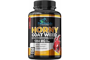 YUMMYVITE Horny Goat Weed Extra Strength Blend, 120 Capsules, w. Maca, Arginine, Ginseng, Tribulus, Tongkat, Libido, Stamina, Energy Support, Non-GMO Formula, 120 Caps