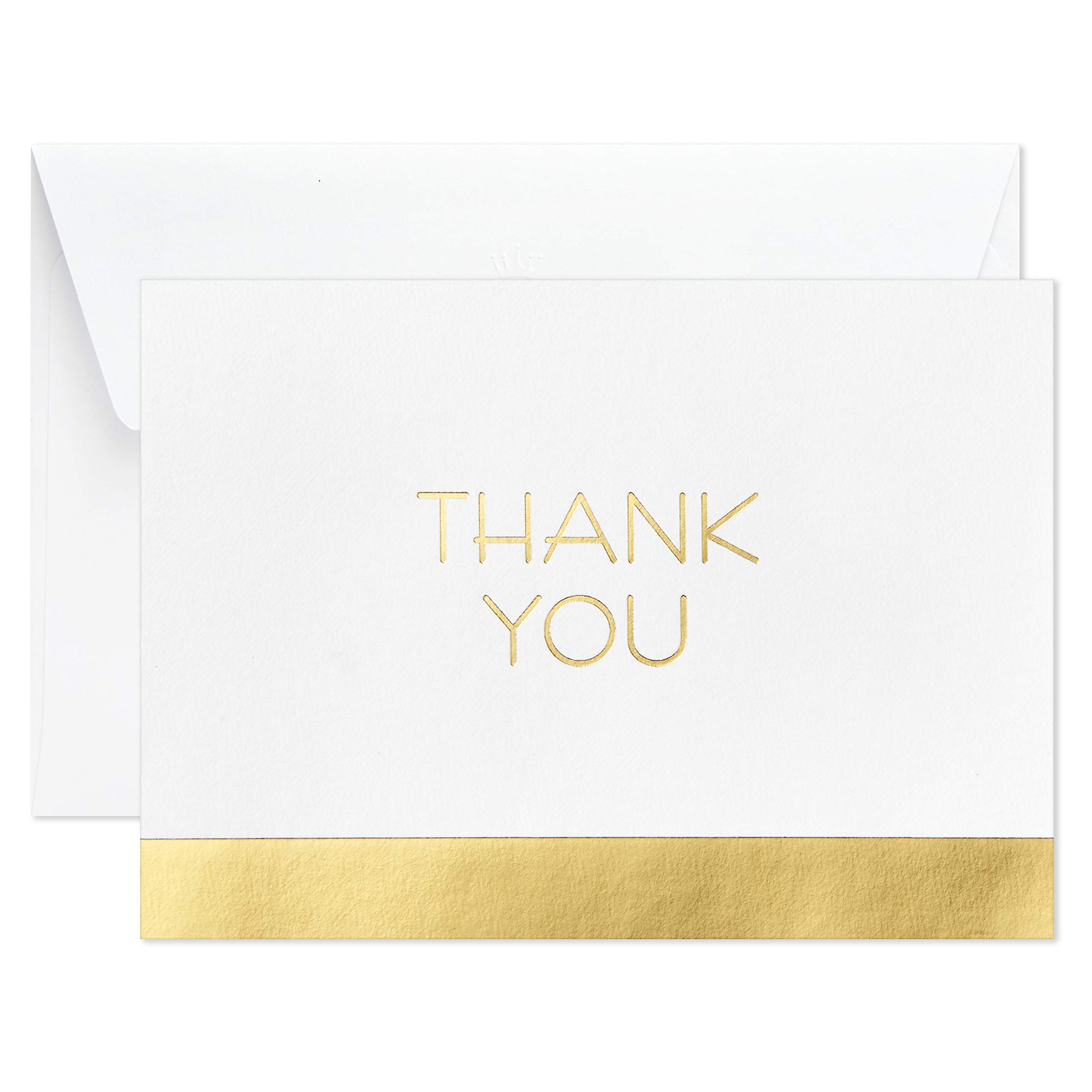 Hallmark Thank You Cards, Gold and White Bulk (40 Thank You Cards with Envelopes for Graduation, Business, Wedding, All Occasions)