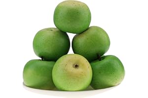 Gresorth 6pcs High Grade Fake Green Apple Decoration Artificial Realistic Fruit Simulation for Home Party Holiday Christmas Display