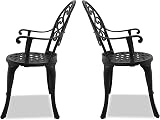 Centurion Supports Prego 2 Large Bistro Chairs Black Aluminium Armrests view 5