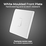 BG Electrical Single Wall Light Switch 2 Way Round Edge Nexus 800 White 20A view 2