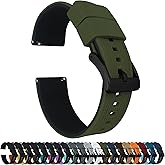 BARTON Elite Silicone Watch Bands - Quick Release - Choose Strap Color & Buckle Color (Stainless Steel, Black PVD or Gunmetal Grey) - 18mm, 20mm, 22mm & 24mm Watch Straps