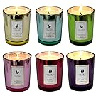 Set of 6 Scented Candles 100% Soy Wax Glass, Home Fragrance Candle Gifts.