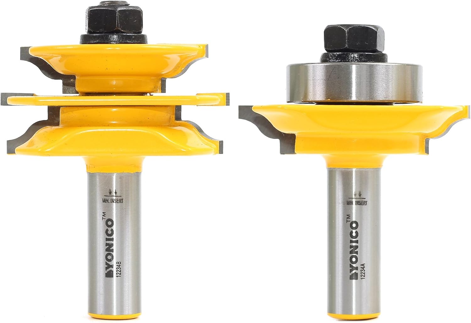 Yonico Glass Cabinet Door Rail and Stile Router Bits 2 Bit Ogee 1/2-Inch Shank 12234, 1/2 Inch