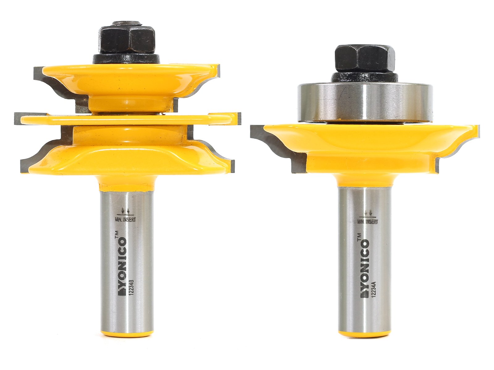 Yonico Glass Cabinet Door Rail and Stile Router Bits 2 Bit Ogee 1/2-Inch Shank 12234
