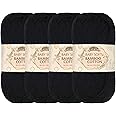 JubileeYarn Baby Soft Bamboo Cotton Yarn - 50g/Skein - Midnight Black - 4 Skeins