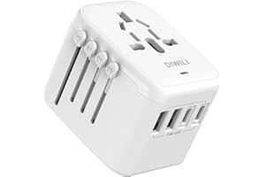 Universal International Power Travel Plug Adapter, 5 in 1 European Travel Plug Adapter W/ 3.5A 2xUSB-A and 2xUSB C Wall Charg
