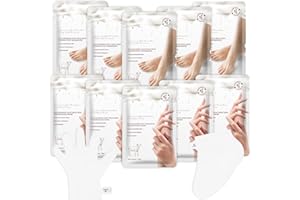 GUOYAOLIFU Hydrating Hand Foot Masks Set for Women Men,5 Pack Glove Mask for Dry Hand & 5 Pack Socks Mask for Dry Cracked Feet（Milk）