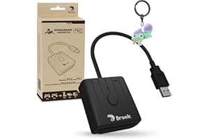 Brook FGC Retro with Keychain – PS1 & PS2 Controller for PS5, PS4, PC – Turbo, Remap, Macro – X-Input – Compatible with Dance Mats, Arcade Sticks, Rhythm Game Controllers