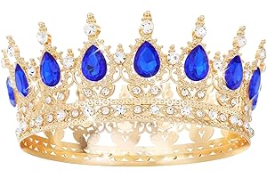 FELTENT Blue Crown for Women Crystal Tiara and Queen Crown for Girl Wedding Headband for Bride Hair Accessories for Costume Birthday Party Cake Decoration Prom