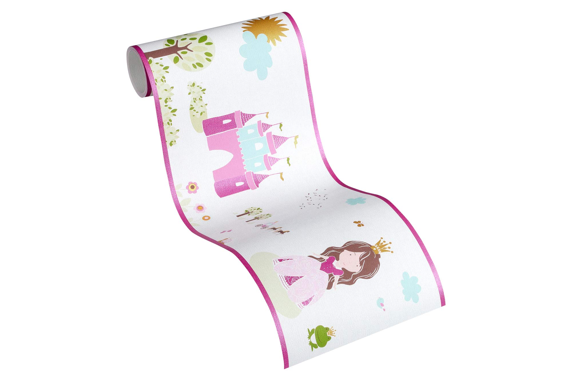 Kids Wallpaper Border Little Stars Non-Woven Wallpaper 5.00 m x 0.17 m Pink White Pink Made in Germany by Livingwalls 358532 35853-2