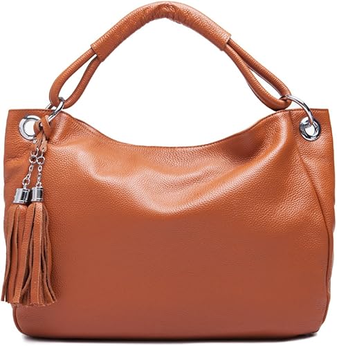 Amazon 牛革 本革 ブランドiuha タッセル付き 2way ハンドバッグ ショルダーバッグ トートバッグ レザー キャメル Iuha イウハ バッグ スーツケース