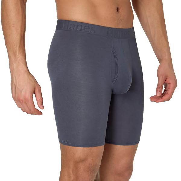 HANES MEN’S ORIGINALS SUPERSOFT BOXER BRIEF UNDERWEAR, TOTAL SUPPORT POUCH BOXER BRIEFS FOR MEN, LONG LEG & REGULAR, 3-PACK