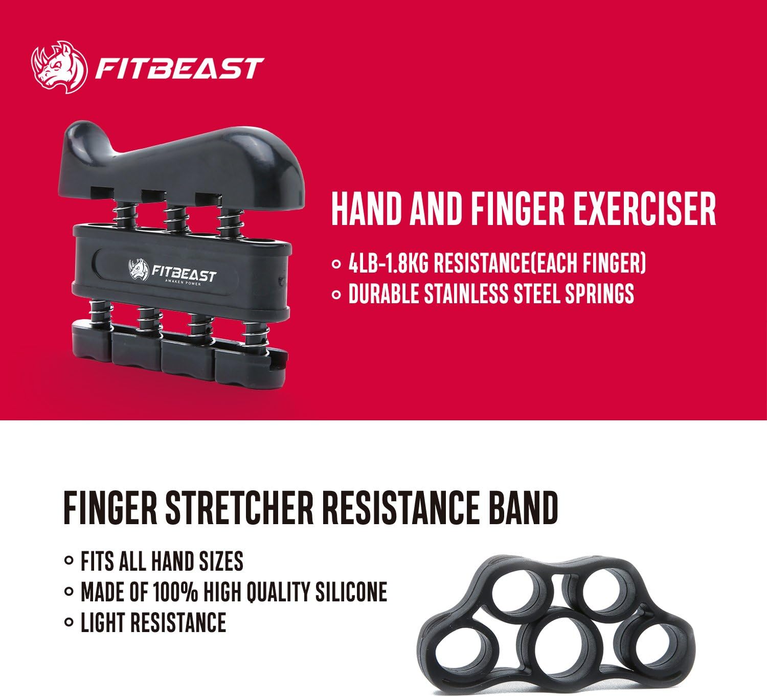 FitBeast Hand Grip Strengthener Forearm Grip Workout Kit 5 Pack
