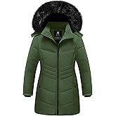 Pursky Girls' Warm Winter Coat Long Parka Fleece Lined Waterproof Puffer Jacket With Removable Hood