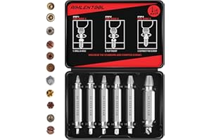 AIMLENTOOL 6PC Damaged Screw Extractor Set, Remover Kit for Stripped Screws Nuts & Bolts, Extracting Damaged Screws, Broken Screw Heads, Gift for Men's Easy Removing of Rusty & Broken Hardware