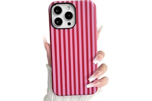 NITITOP Compatible with iPhone 16 Pro Case Matte Cute Vertical Stripes for Women Girls Men Boy Striped Pattern Hybrid 2 Layer