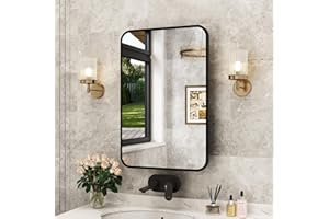 ACEMIRO 20x28 Inch Black Recessed Bathroom Medicine Cabinet with Mirror Metal Framed Farmhouse Surface Wall Mounted Mirrored Bathroom Medicine Cabinets