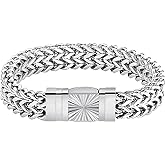 CaptainSteeL Cuban Link Chain Bracelet for Men- 316L Stainless Steel 9/10MM Width Fashion Pattern Snap Button Hip Hop Jewelry,Two Style Cuban Bracelets 18K Gold Plated/Stainless Steel with Gift Box