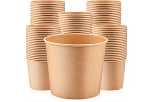 Hoolerry 100 Pack 85 oz Paper Bucket Cardboard Food Bucket Bulk Disposable Food Container for Birthday Party, Wedding, Baby S