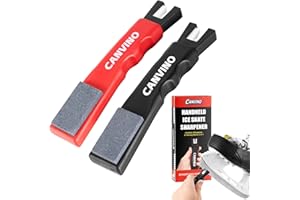 Canvino Ice Skate Sharpener 2PCS - Handheld Ceramic Blade Sharpening Tool with Honing Stone for Hockey Skate