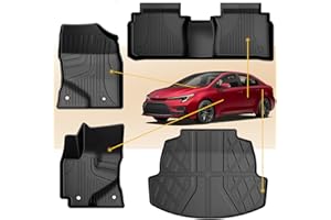 IKABEVEM Original 2020-2024 Corolla Floor Mats and Cargo Liner for Toyota Corolla/Corolla Hybrid Sedan - All Weather Floor Mats and Trunk Mat Custom Fit Toyota Corolla (Not Fit Corolla Cross & Hatchback Model)