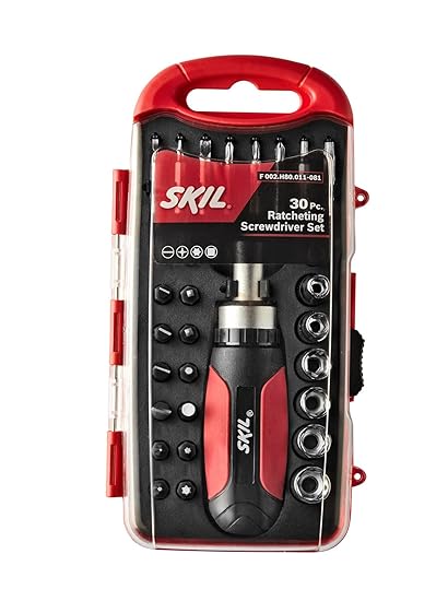 Skil 30 piece Ratcheting Screw Driver Set (Red and Black)