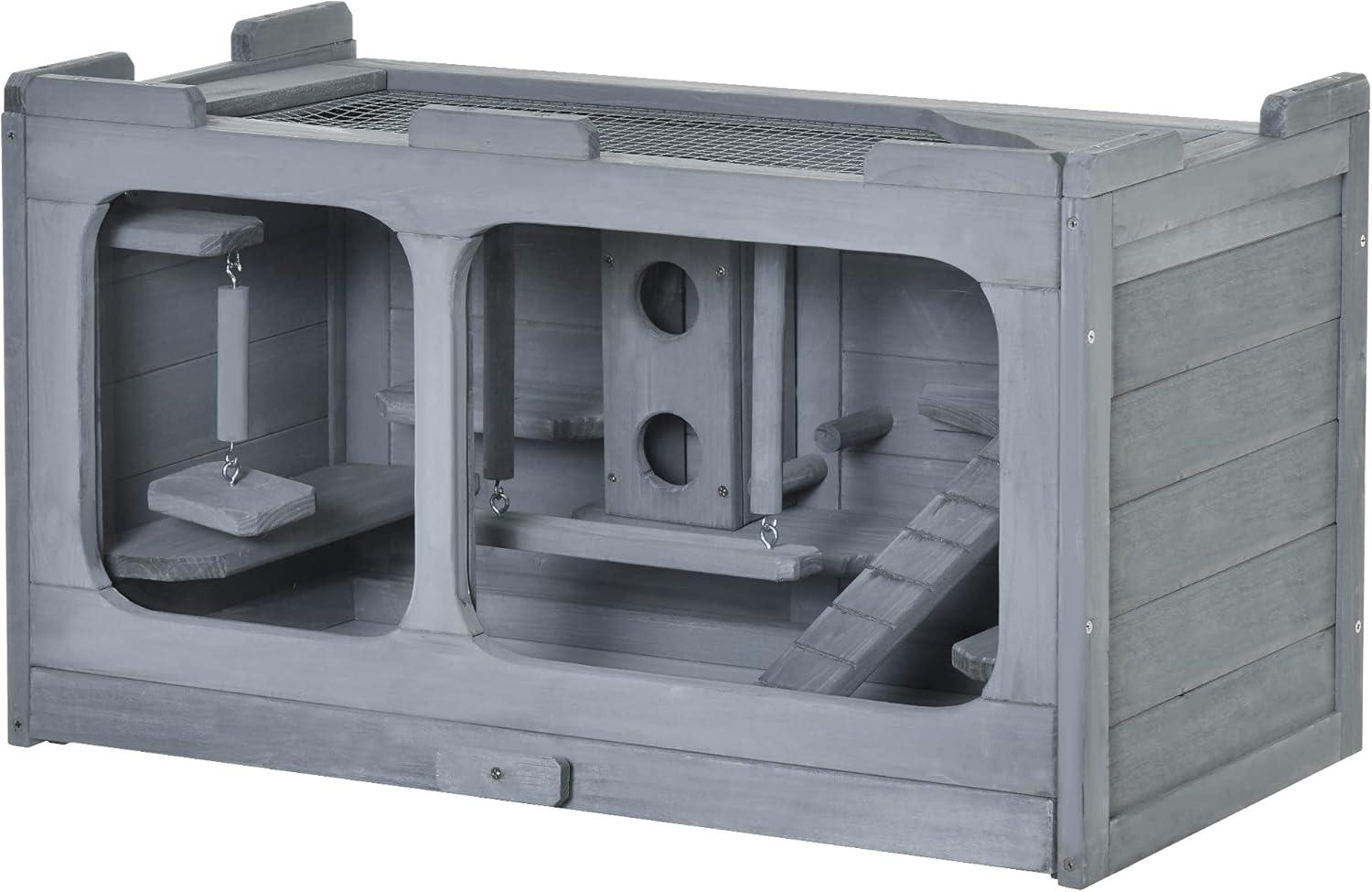 pawhut wooden hamster cage